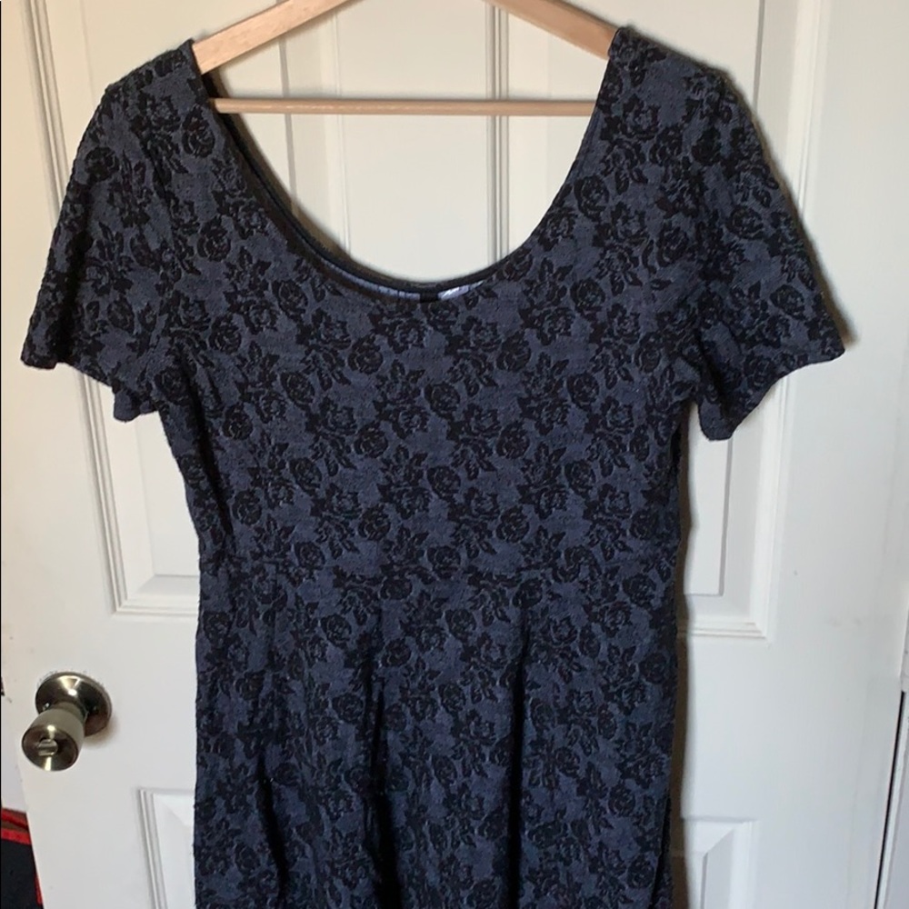 H&M Divided Black & Gray Floral Dress